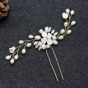 3pcs Clear Crystal Flower Bridal Hair Pins